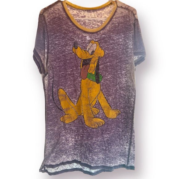 Disney Pluto Shirt Womens XXL Disneyland Disney World Distressed Style Sheer Tee - Picture 3 of 7